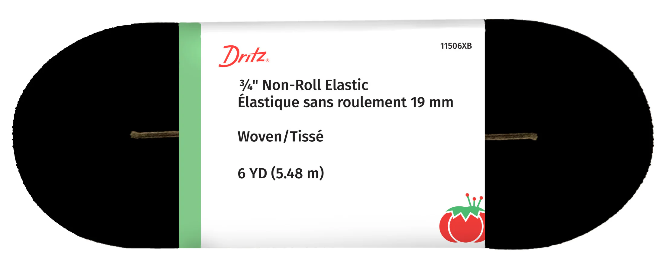 3/4" Non-Roll Elastic, 6 Yard, Black