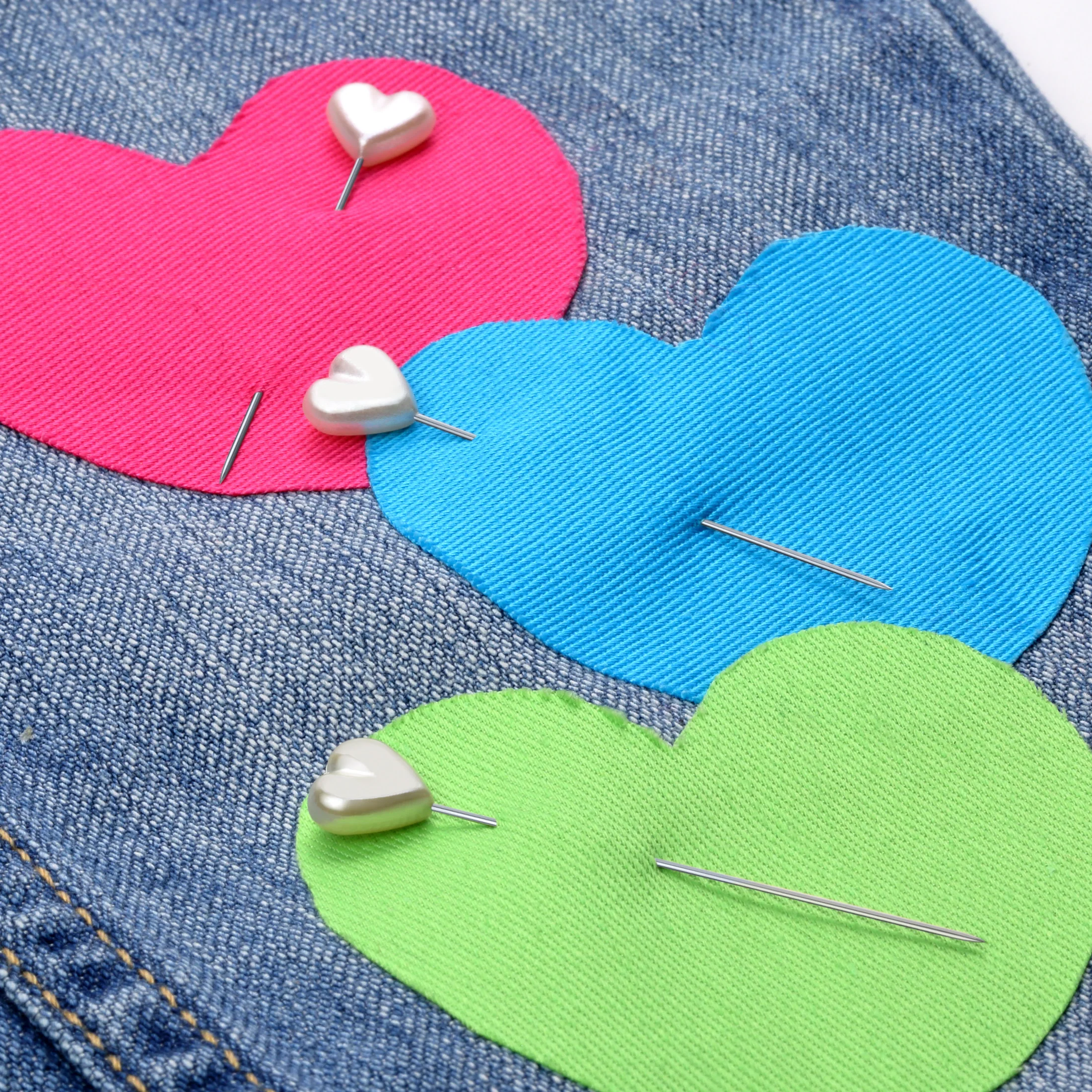 2-1/8" Heart Pearlized Pins, White, 20 pc - Image 5