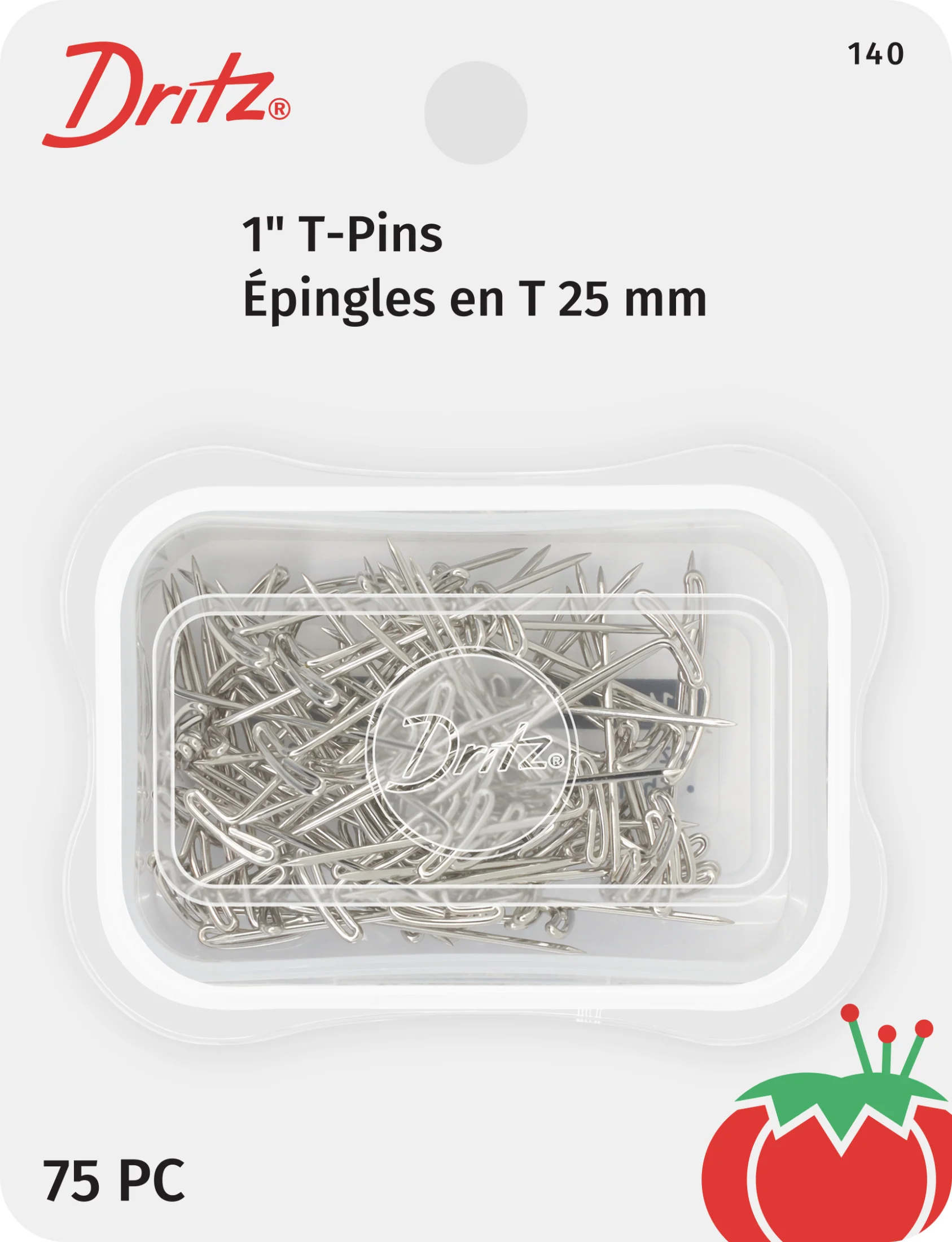 1" T-Pins, Nickel, 75 pc