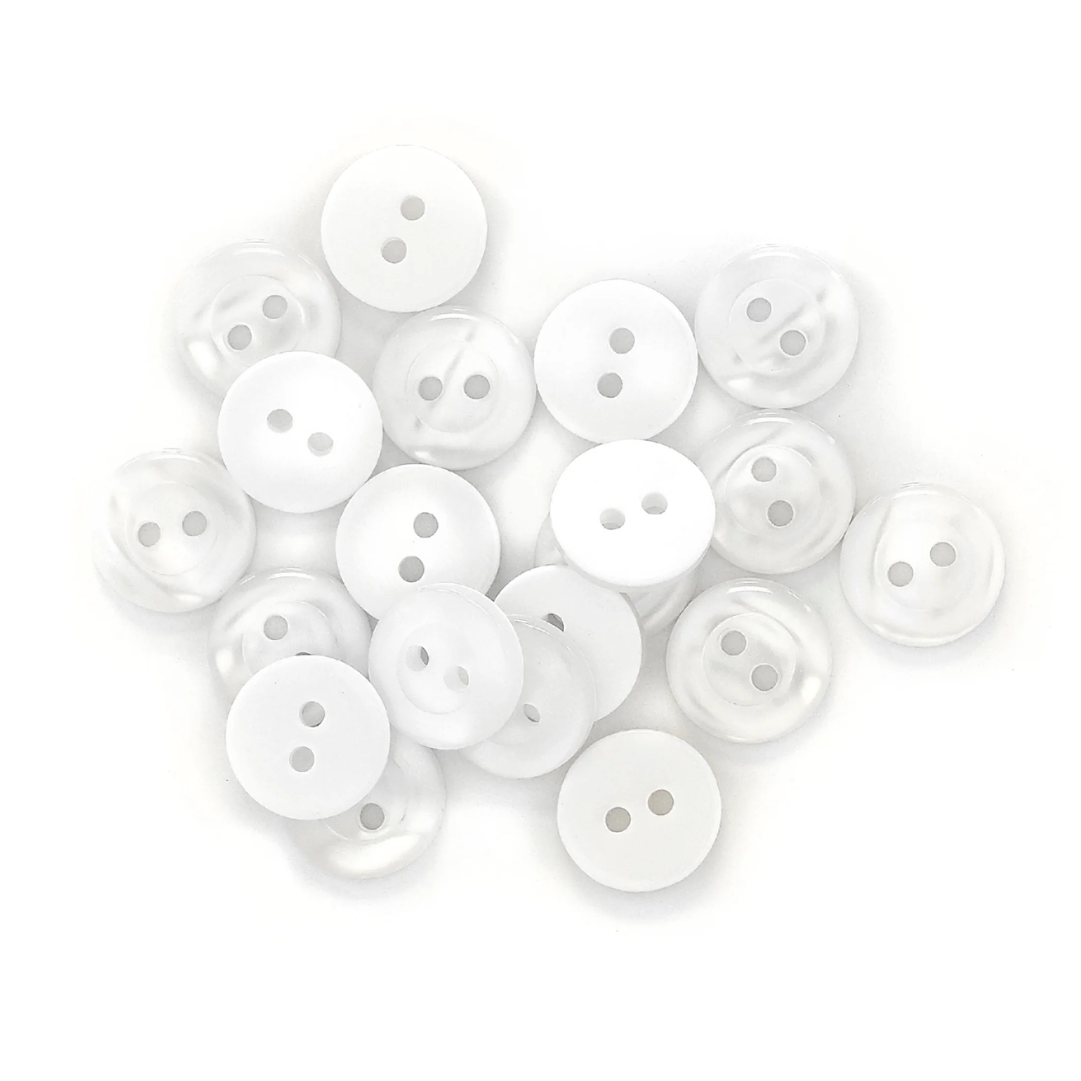 Blouse Buttons, White Pearl, 11mm, 20 PC - Image 4