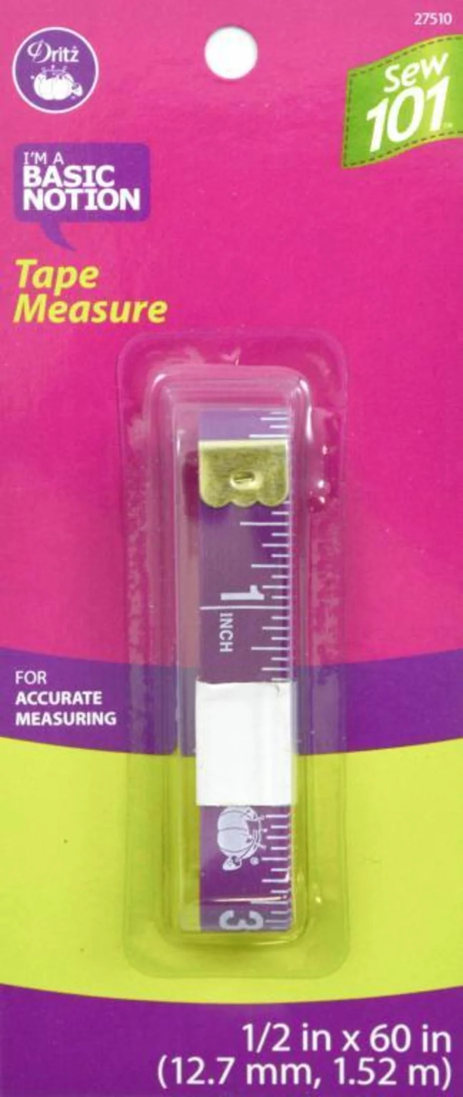 Sew 101 Tape Measure, 1/2" x 60"