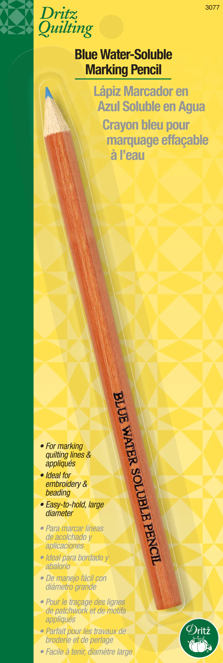 Water-Soluble Marking Pencil, 1 Count, Blue