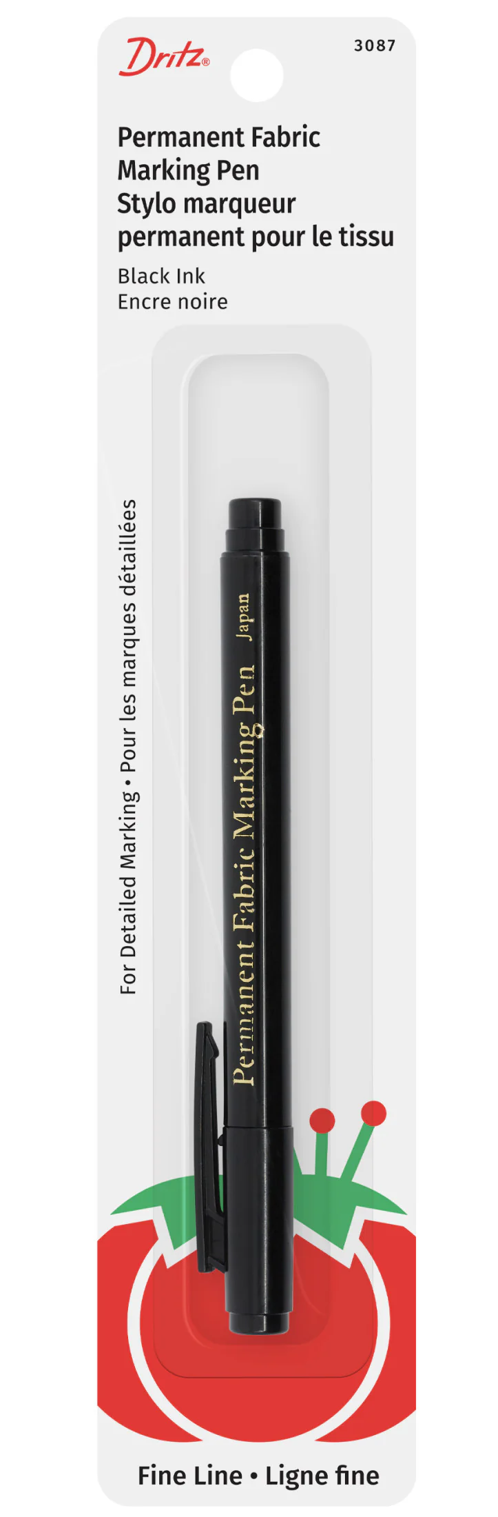 Fine Line Permanent Fabric Pen, Black