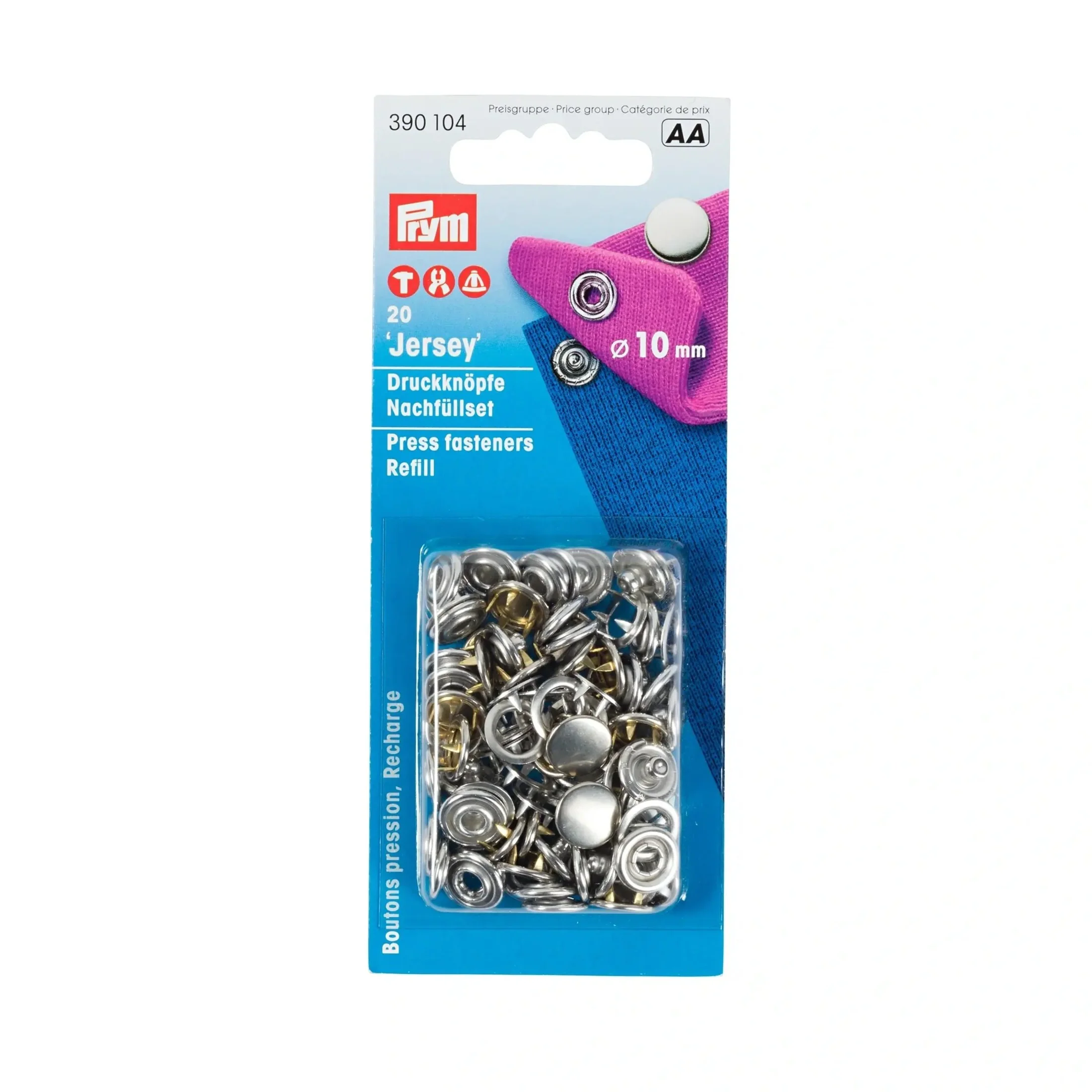 JERSEY 10 mm refill silver cap 20pc