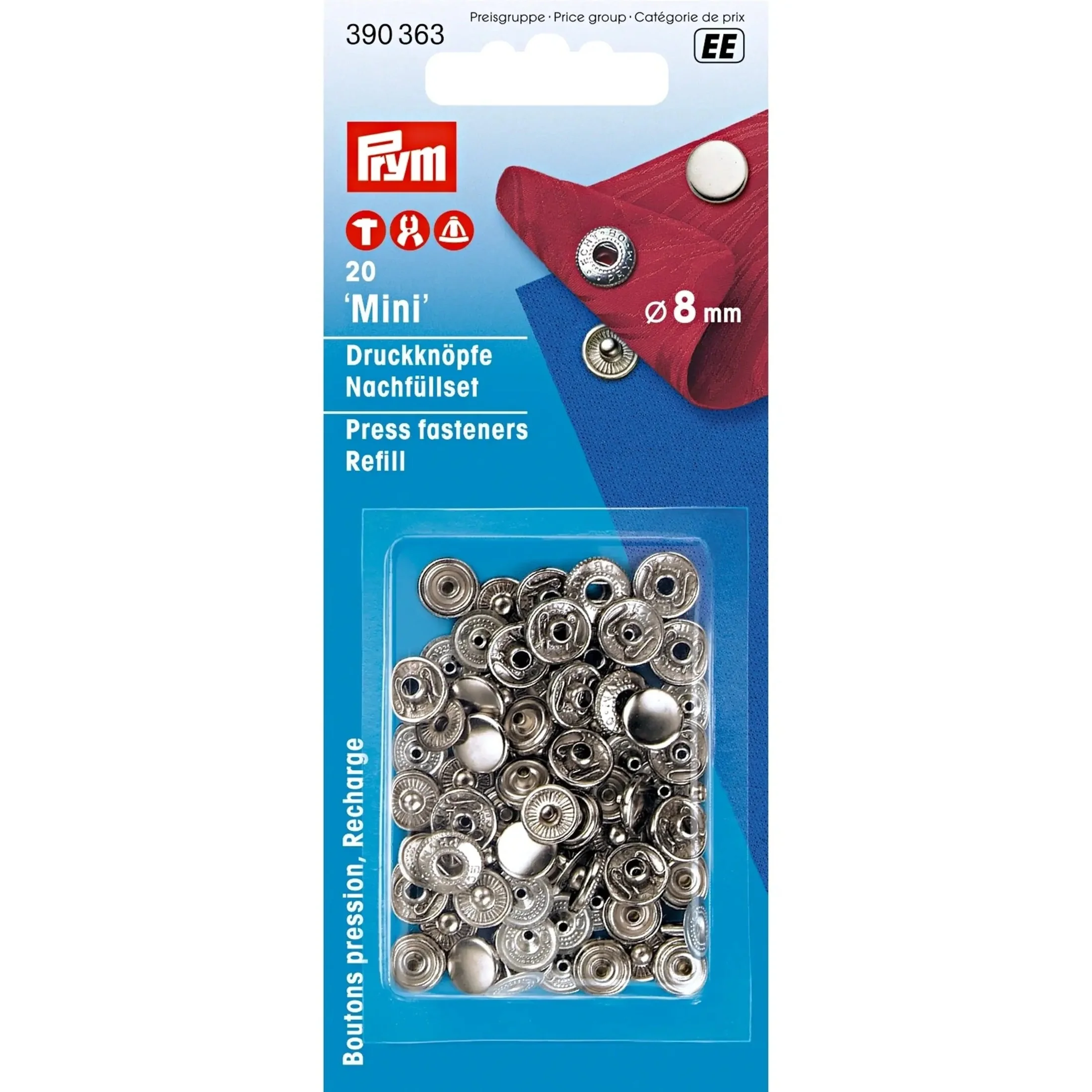 MINI 8 mm refill silver 20pc