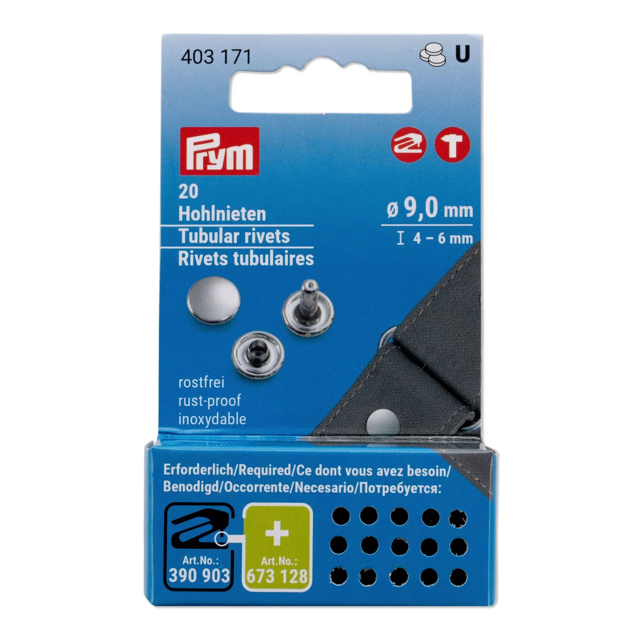 RIVETS Tubular 9 mm /4-6 mm refill silver 20pc