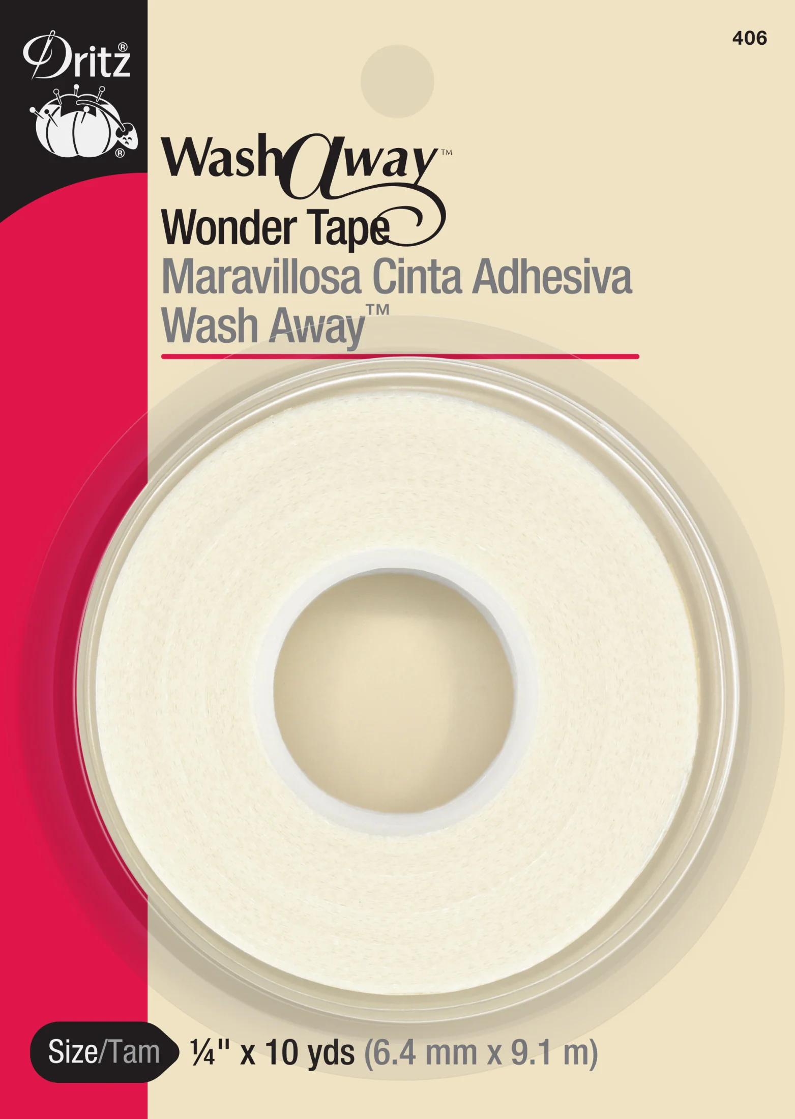 1/4" Wash-A-Way Wonder Tape, White