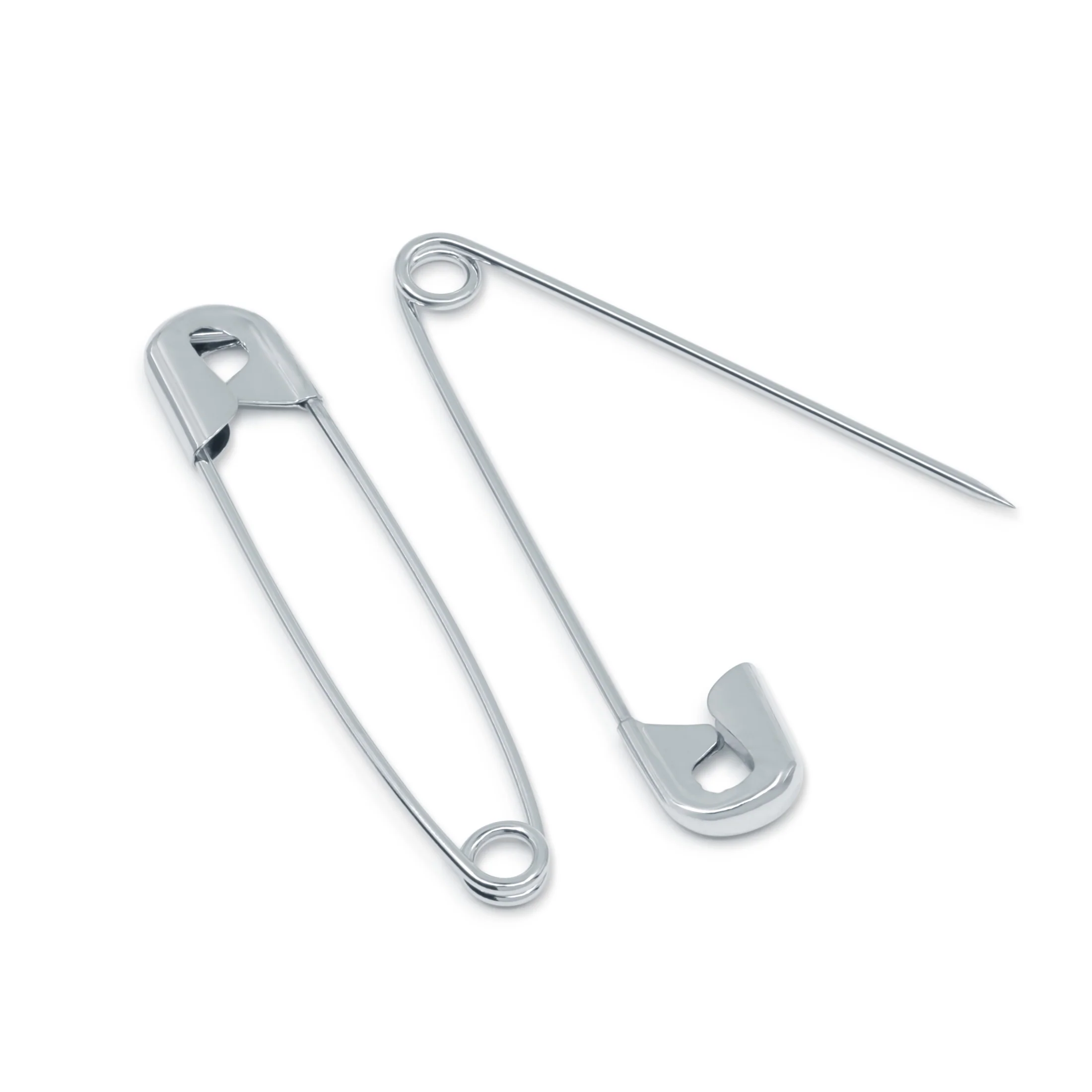 Safety Pins, Silver, Steel