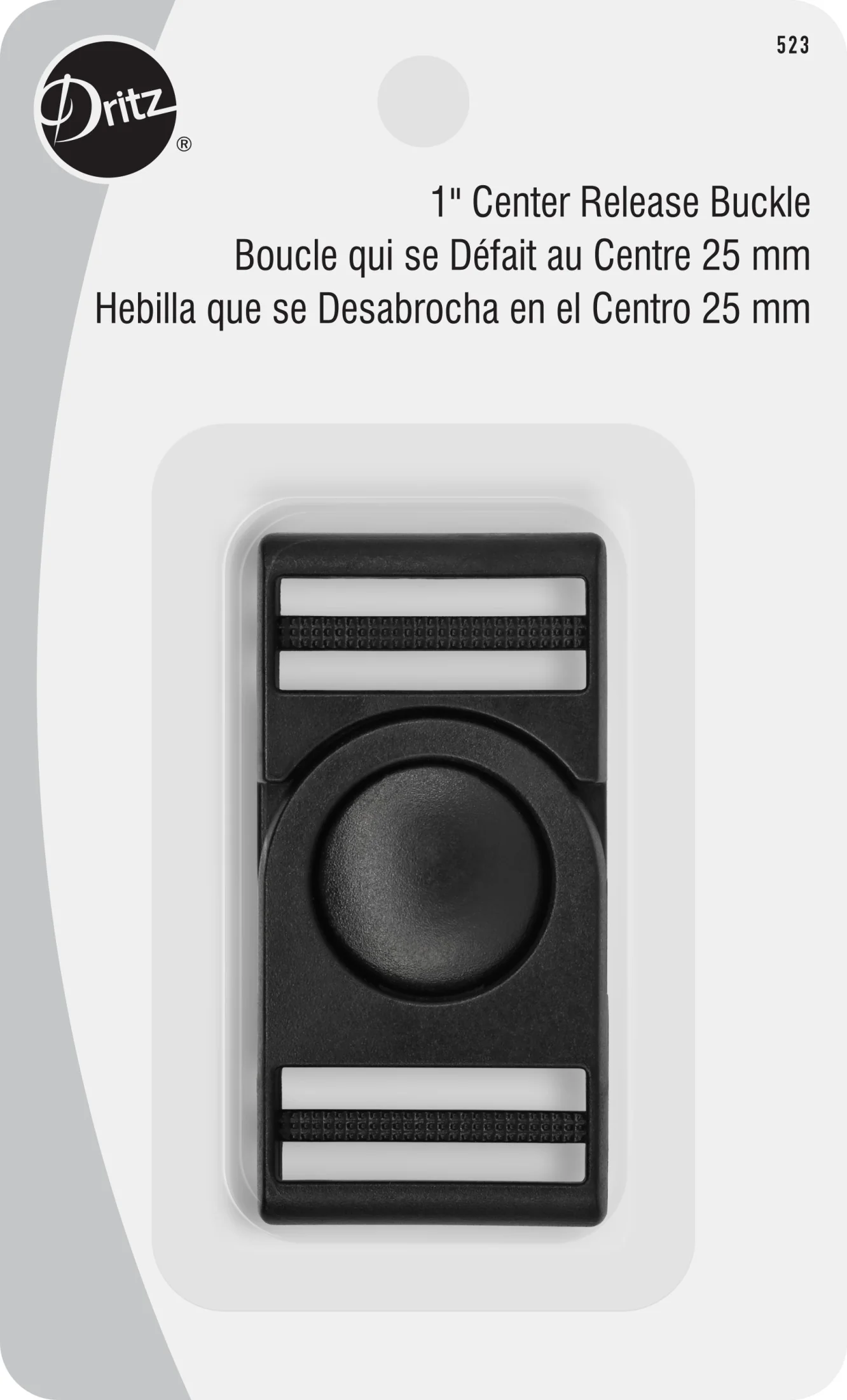 1" Center Release Buckle, Black