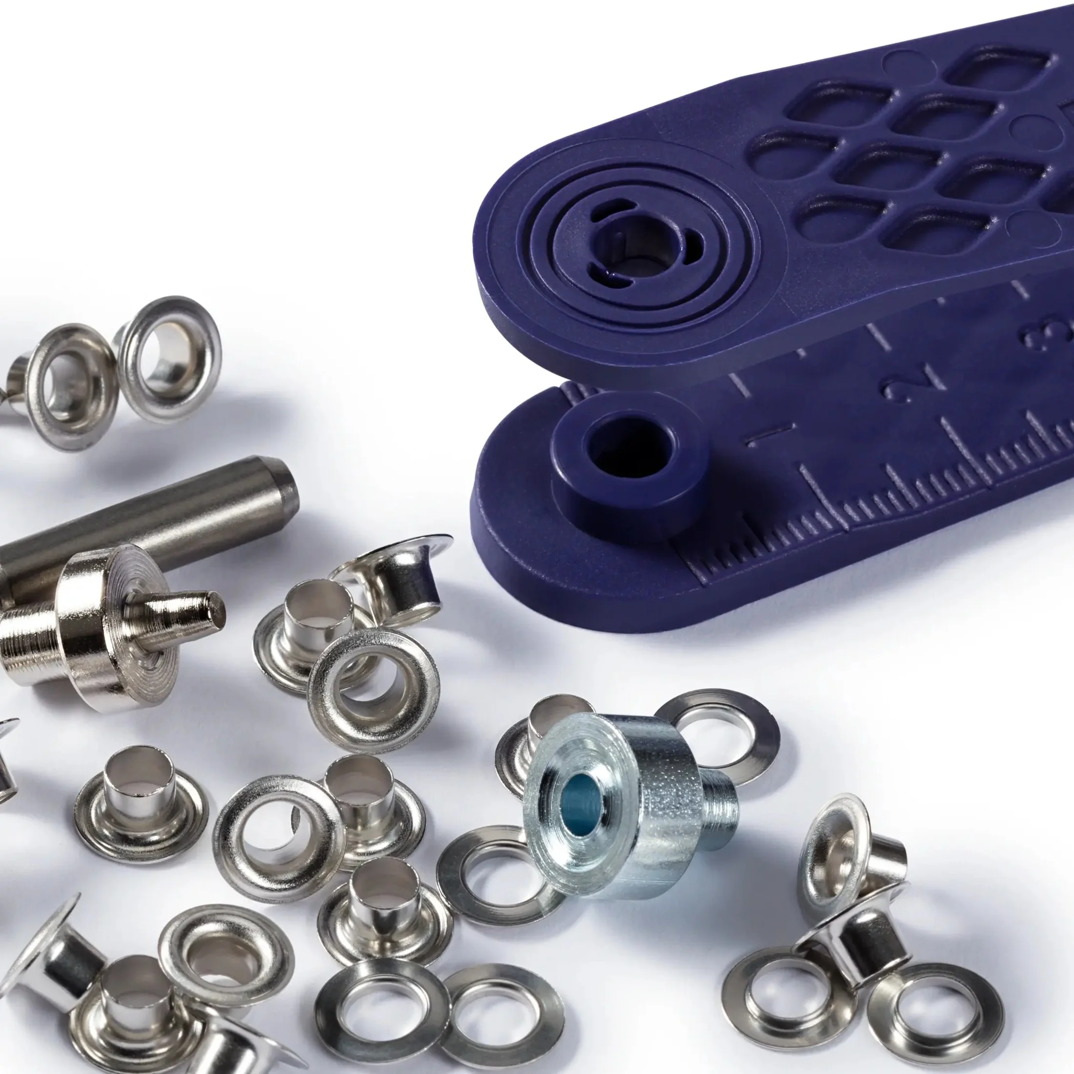 Eyelets with washers  4 mm silver with tools 50pc - Image 3