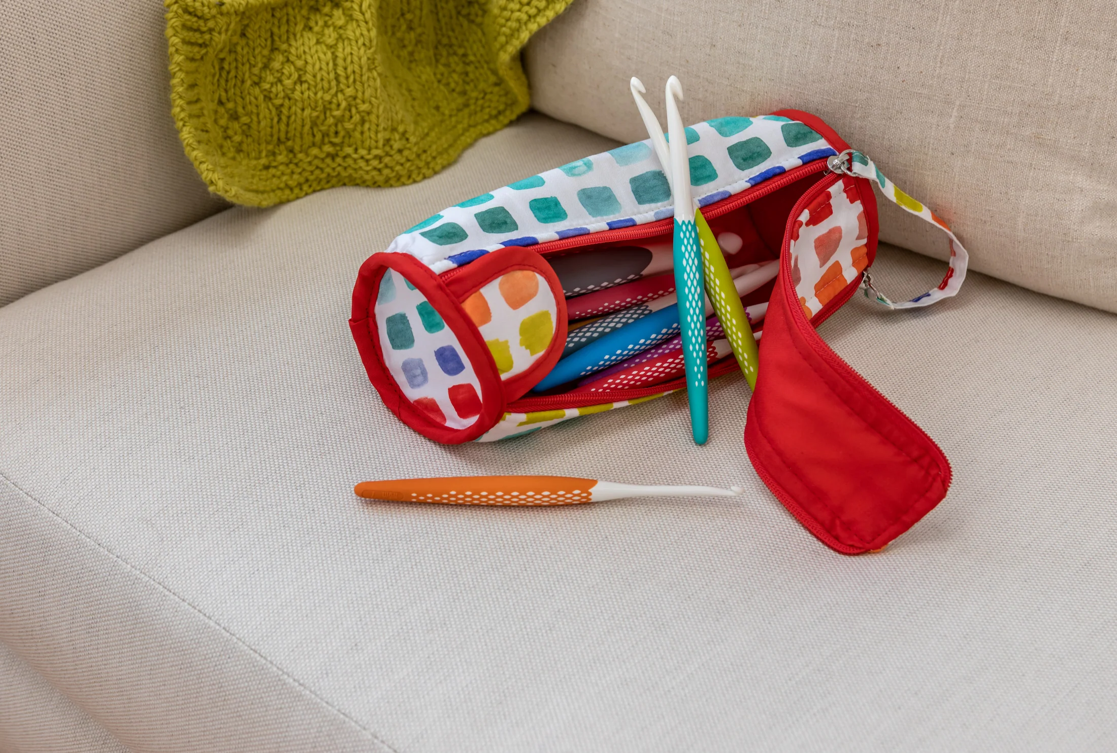 Crochet Hook Roll & Organizer, Rainbow Specks - Image 5
