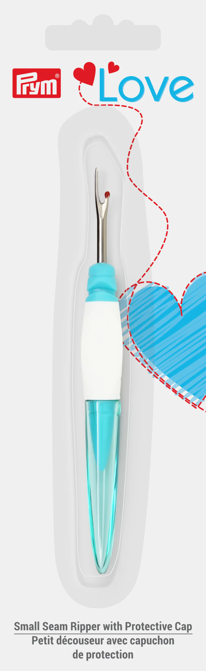 Small Seam Ripper with Protective Cap, Blue