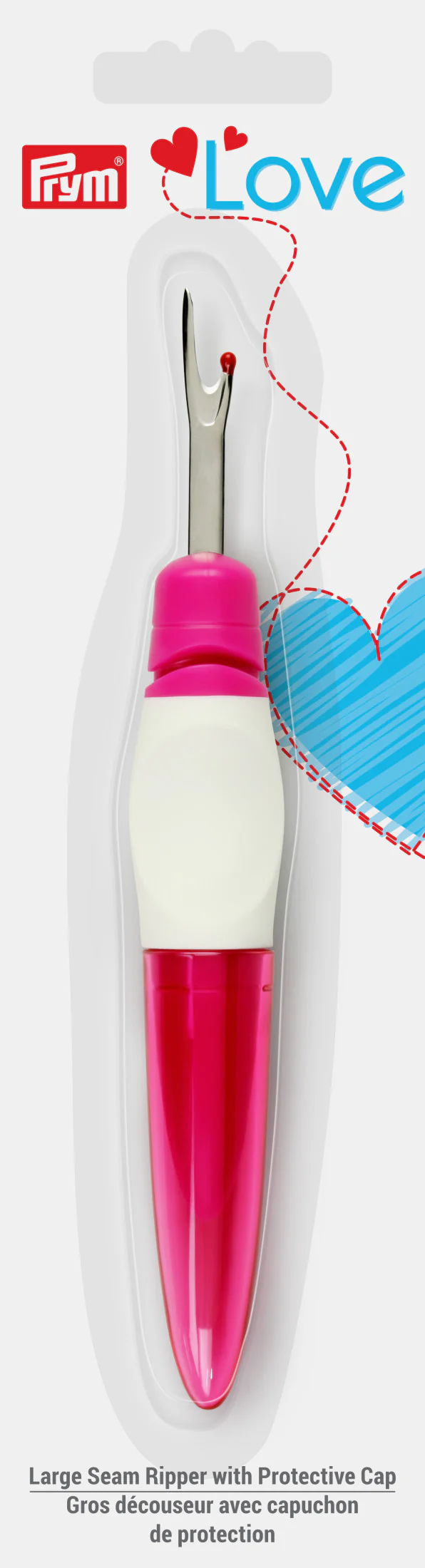 Large Seam Ripper with Protective Cap, Pink