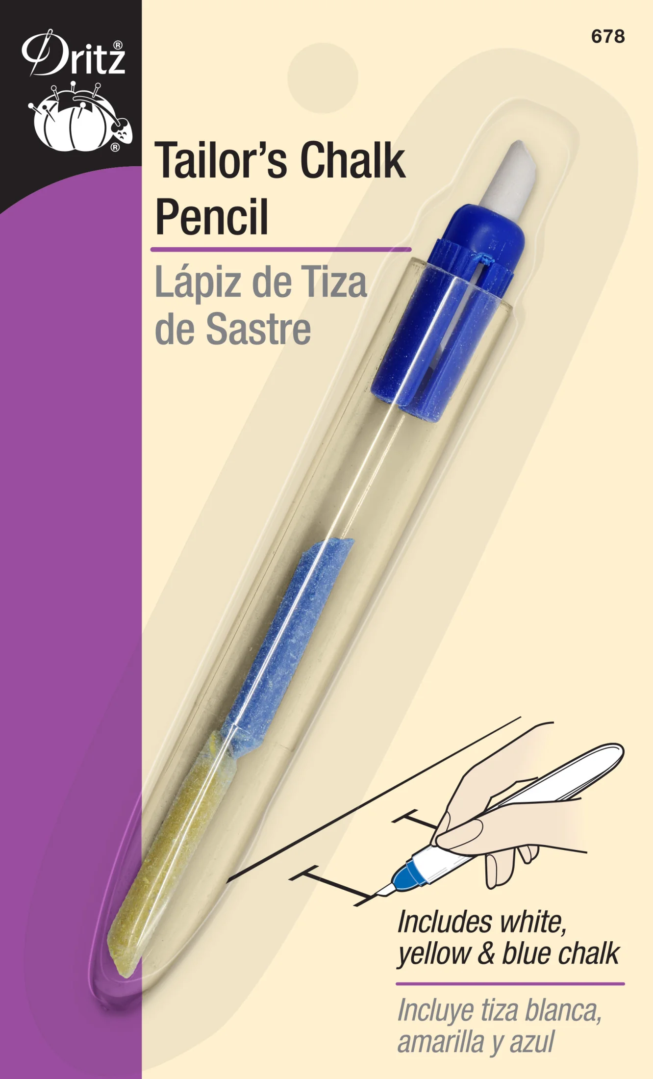 Tailors Chalk Pencil, 3 Chalk Refills