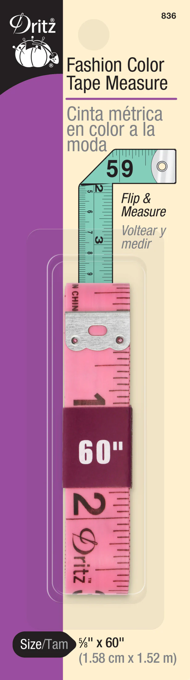 60" Fashion Color Tape Measure, Assorted Colors - Image 2