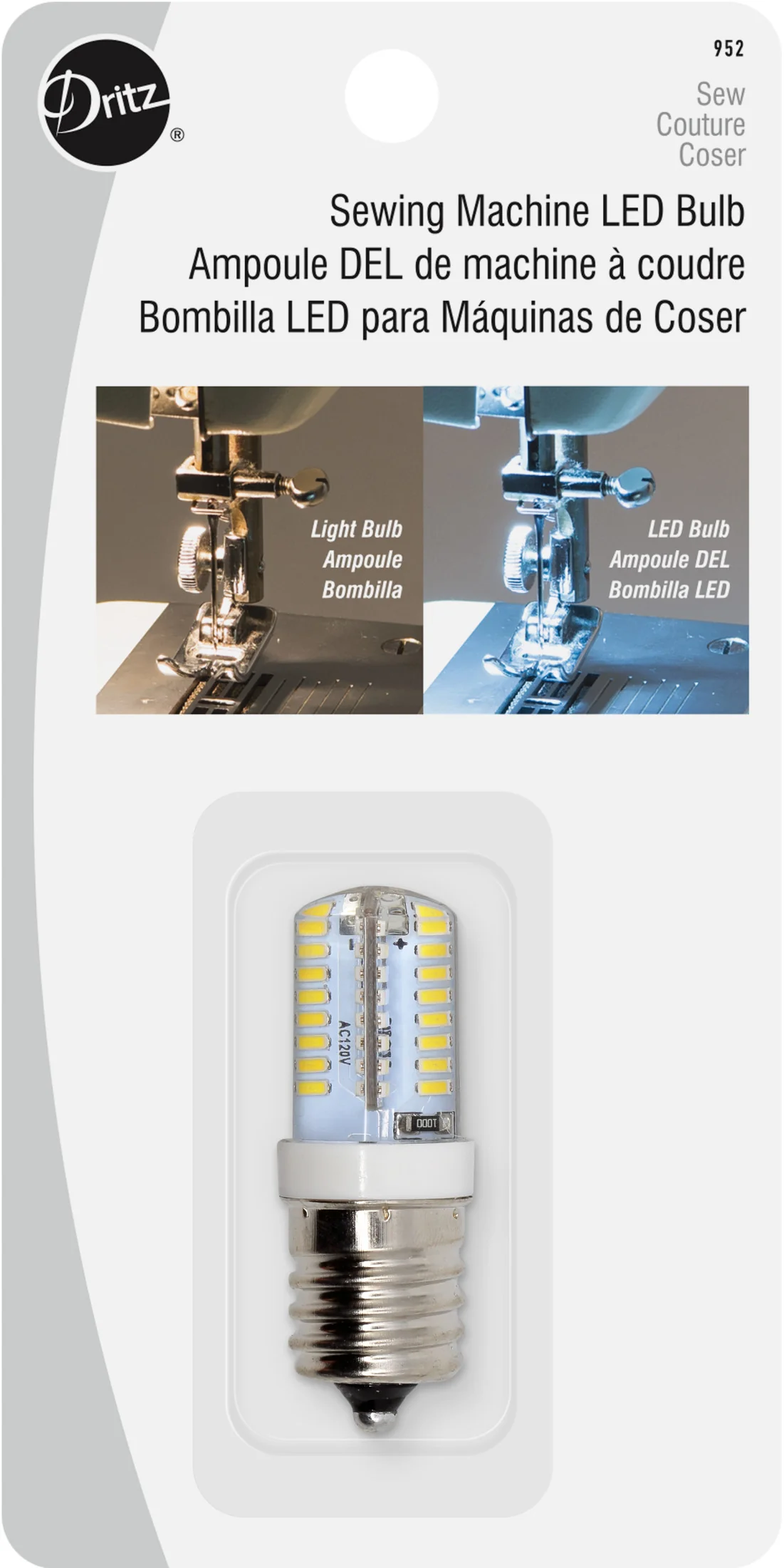 Sewing Machine LED Light Bulb with Screw-In Base