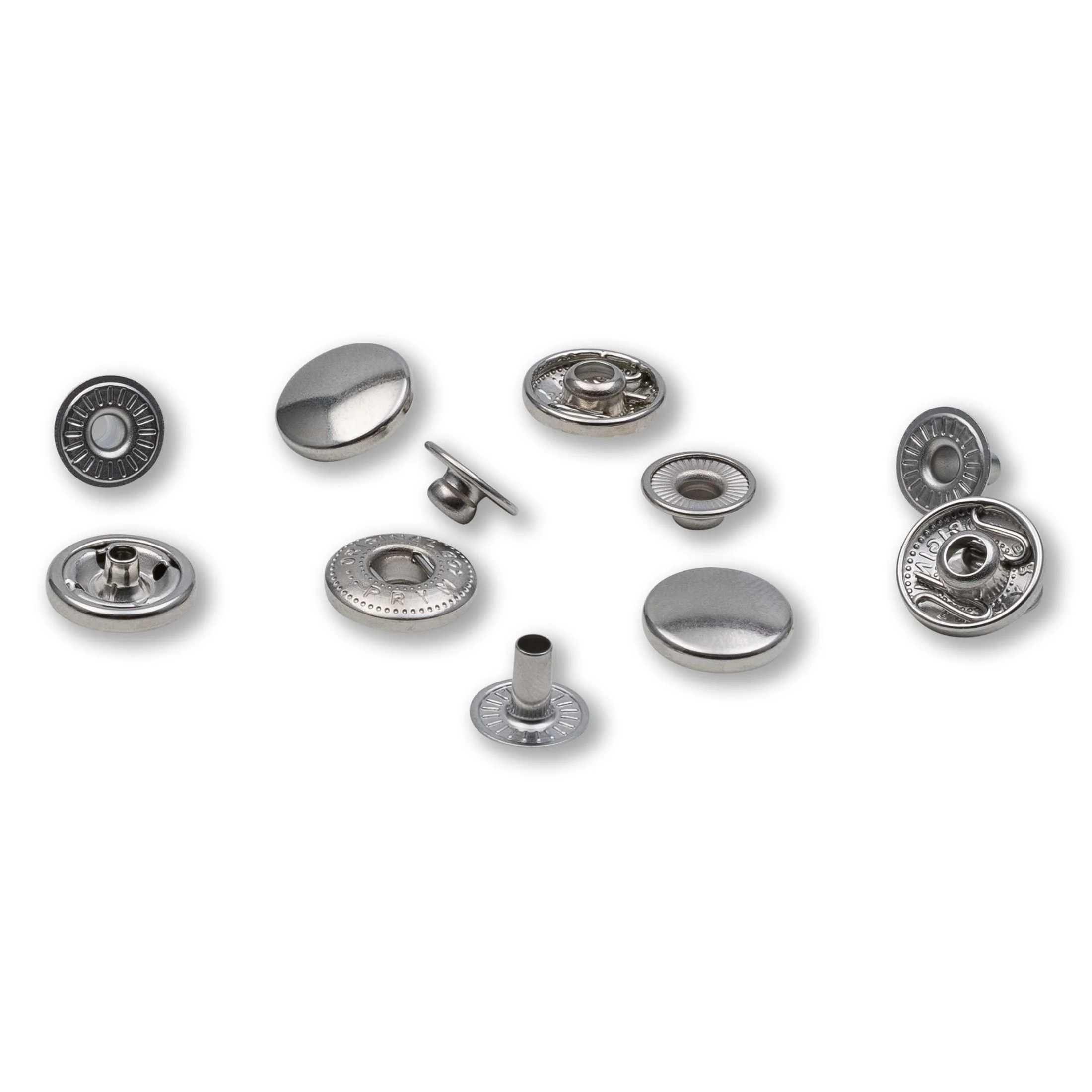 Non-sew snap fasteners "Anorak" 12 mm, Silver, 10 pc Refill - Image 2