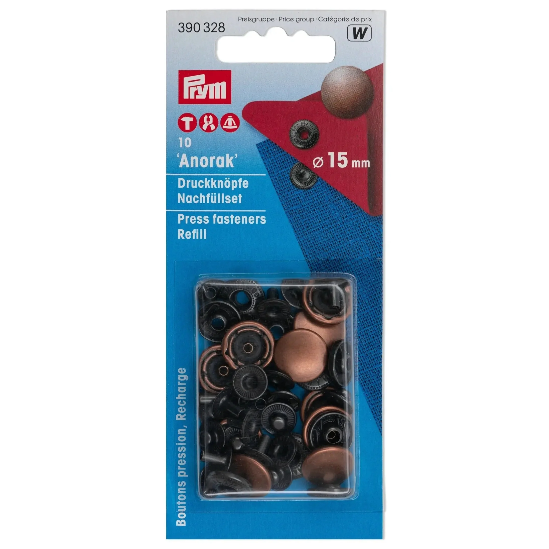 Non-sew snap fasteners "Anorak" 15 mm Refill - Image 9