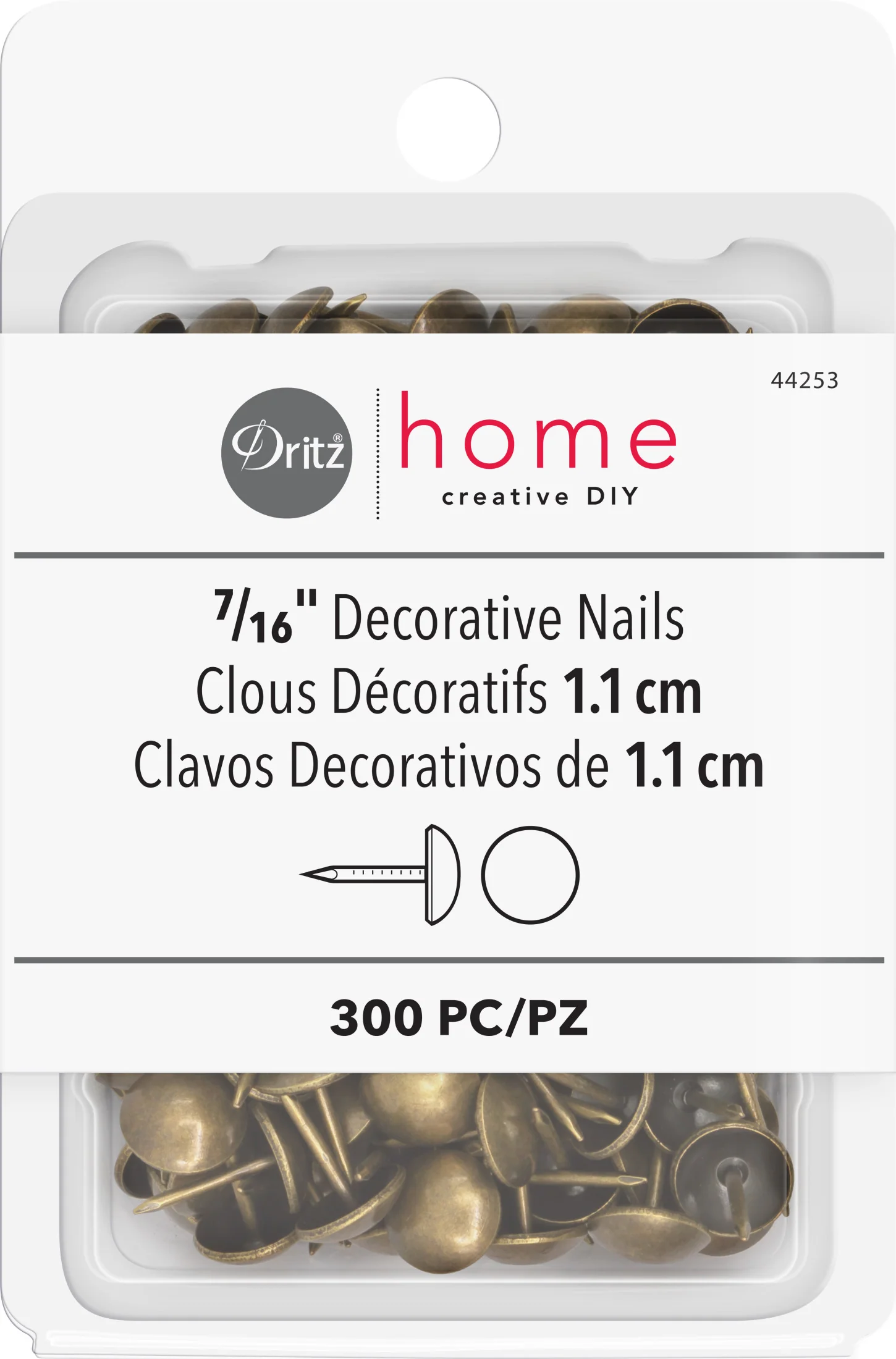7/16" Smooth Decorative Nails, 300 pc