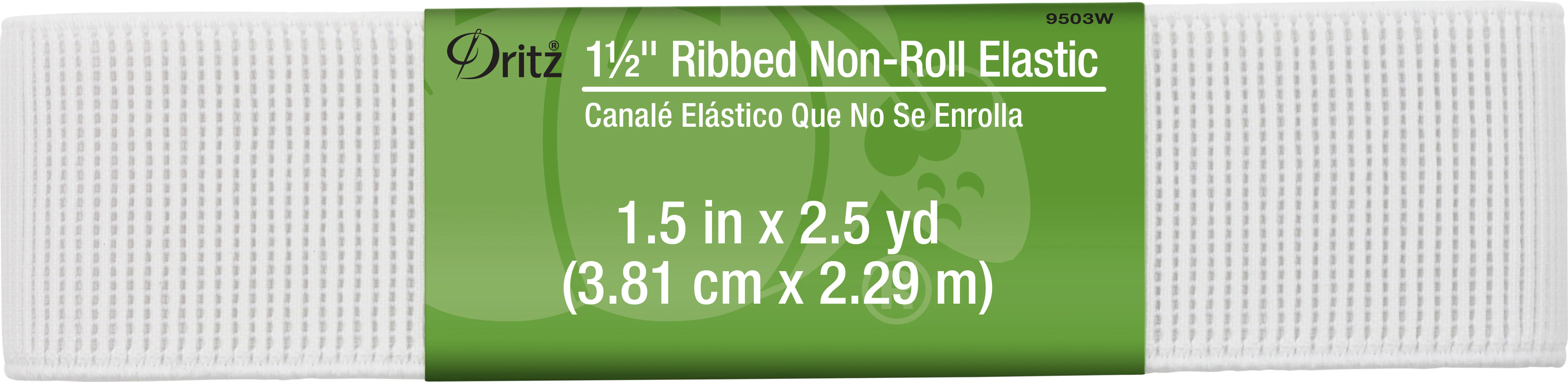 1-1/2" Ribbed Non-Roll Elastic, White - Image 5
