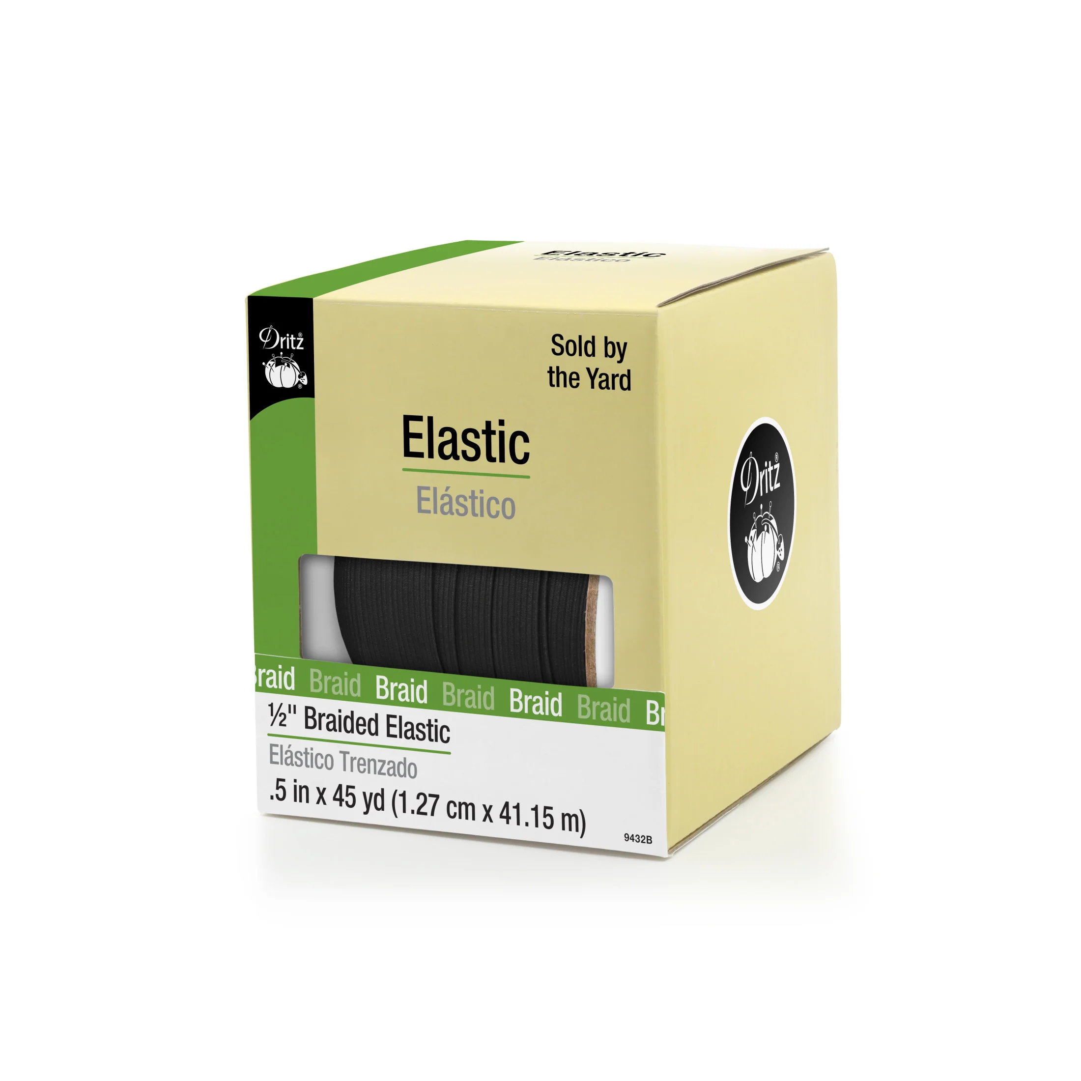 1/2" Braided Elastic, Black - Image 6