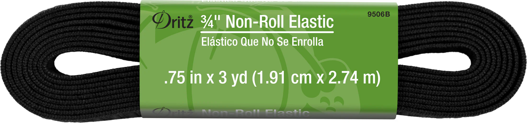3/4" Non-Roll Elastic, Black - Image 5