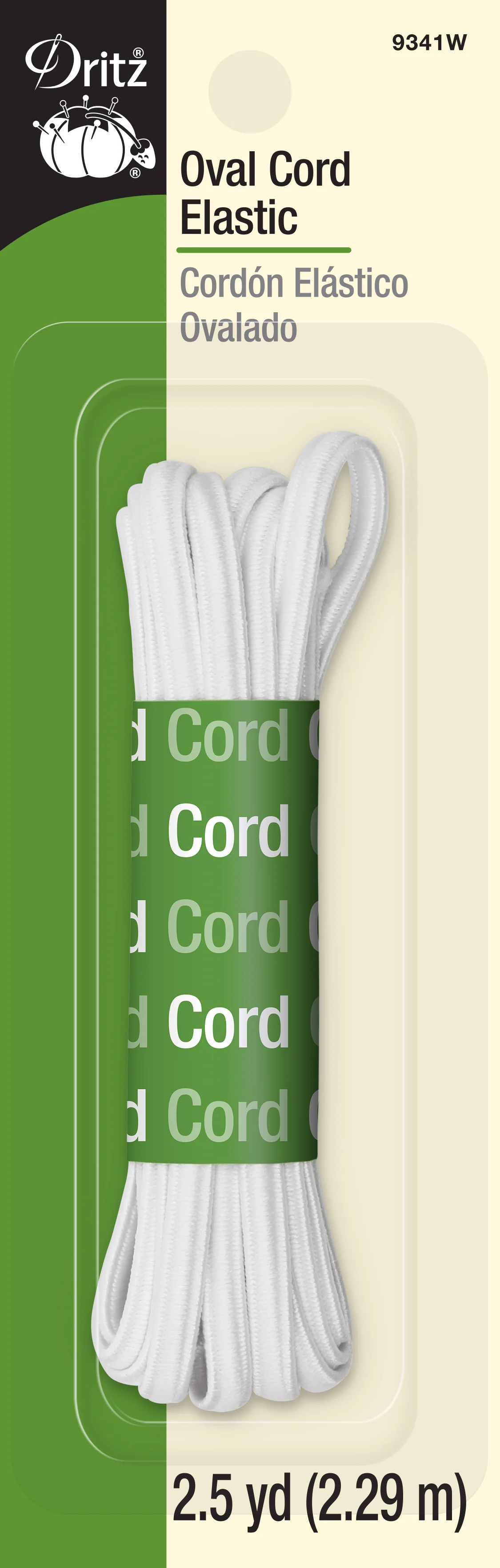 Oval Cord Elastic, 2-1/2 yd