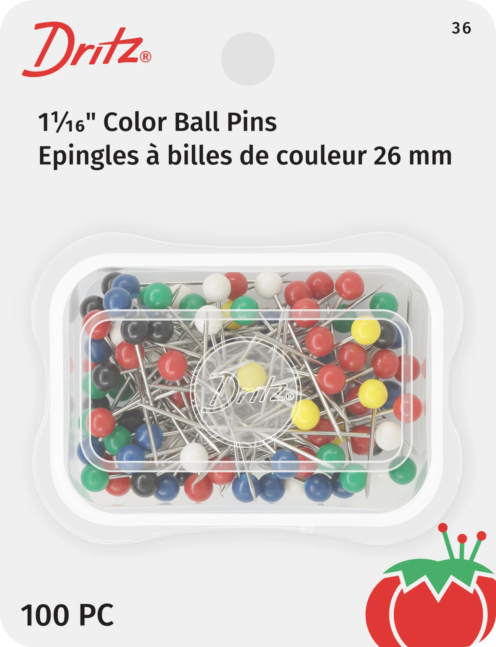 1-1/16" Color Ball Pins, Assorted