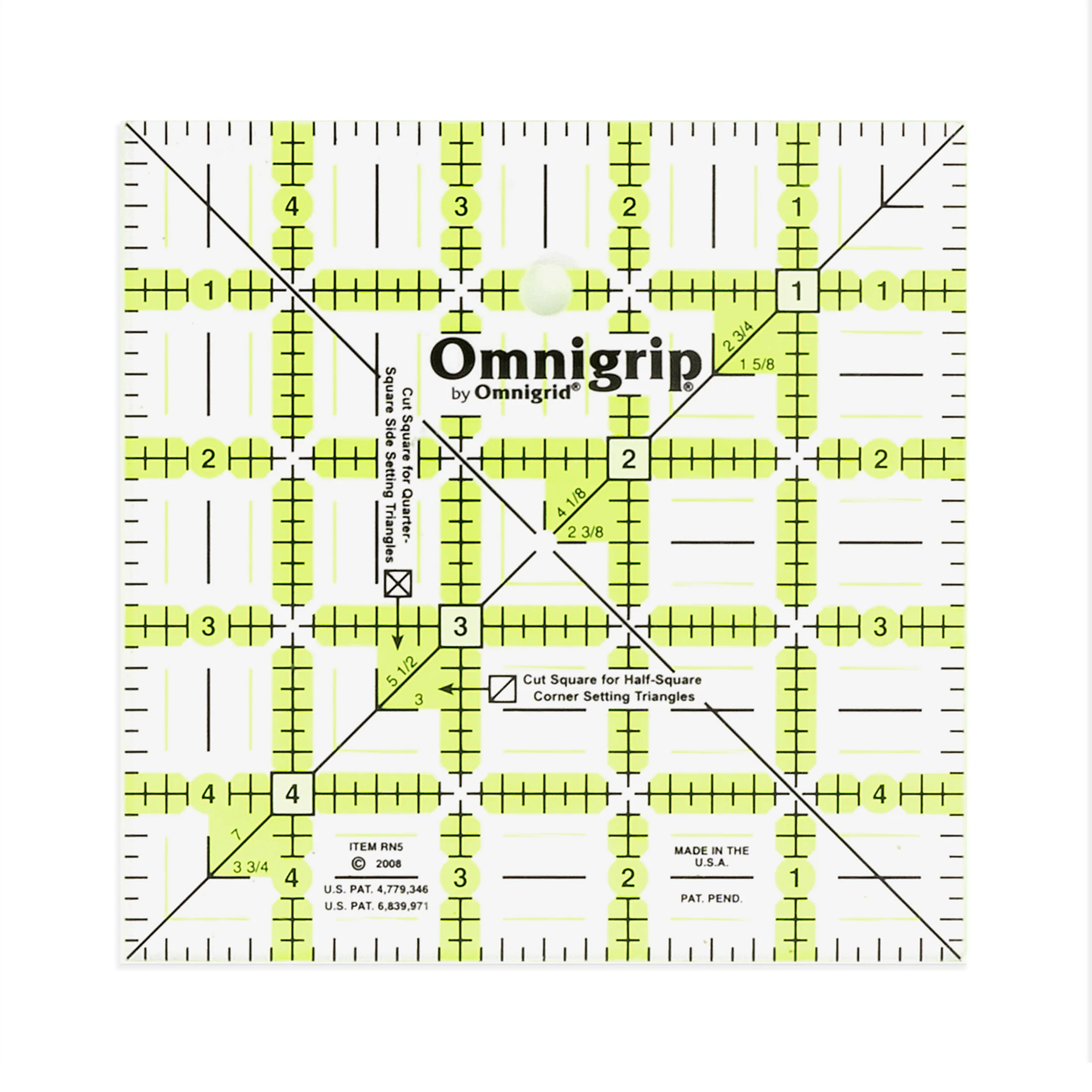 Omnigrip Non-Slip Square Ruler, Neon - Image 3