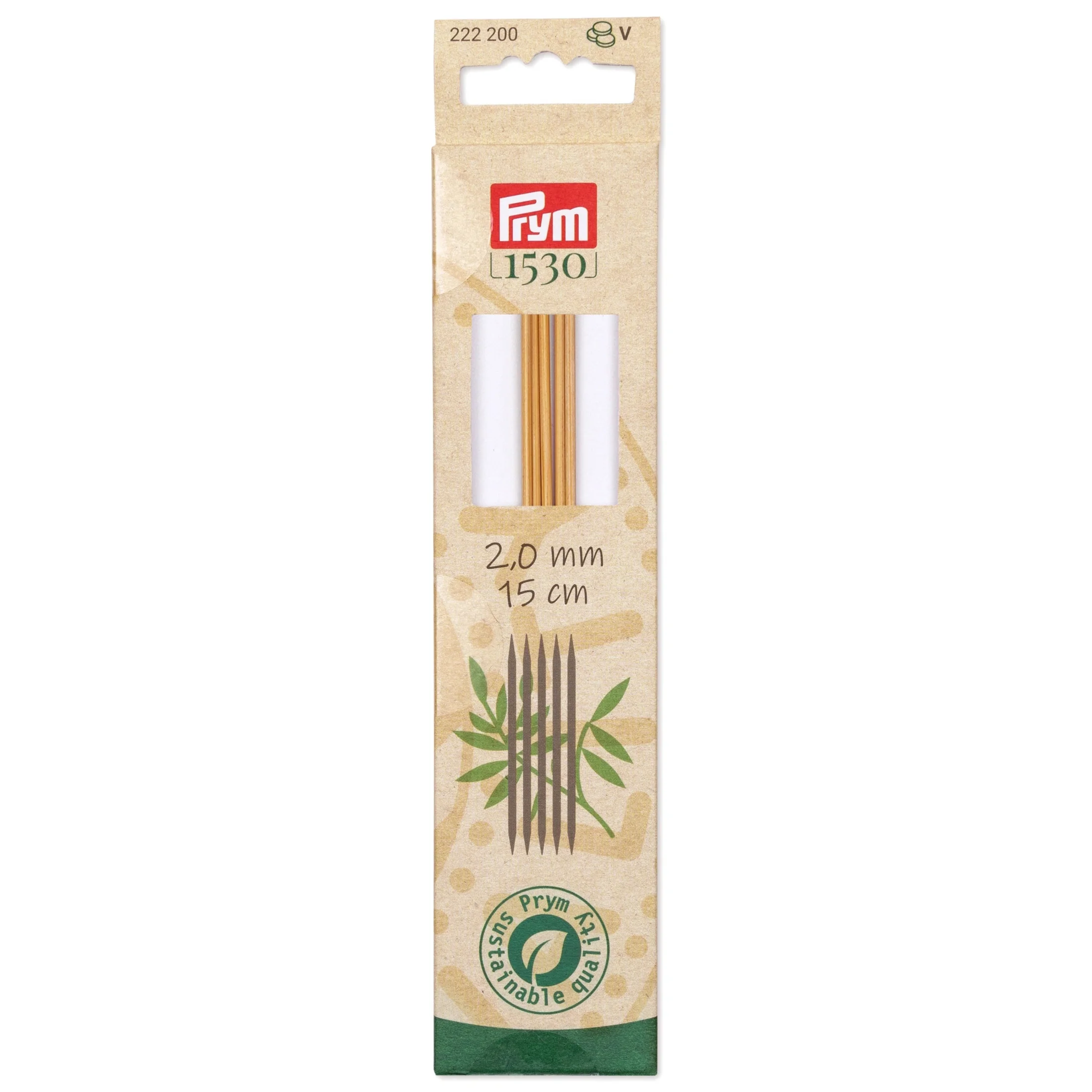 6" Double Point Knitting Needles, Bamboo - Image 2