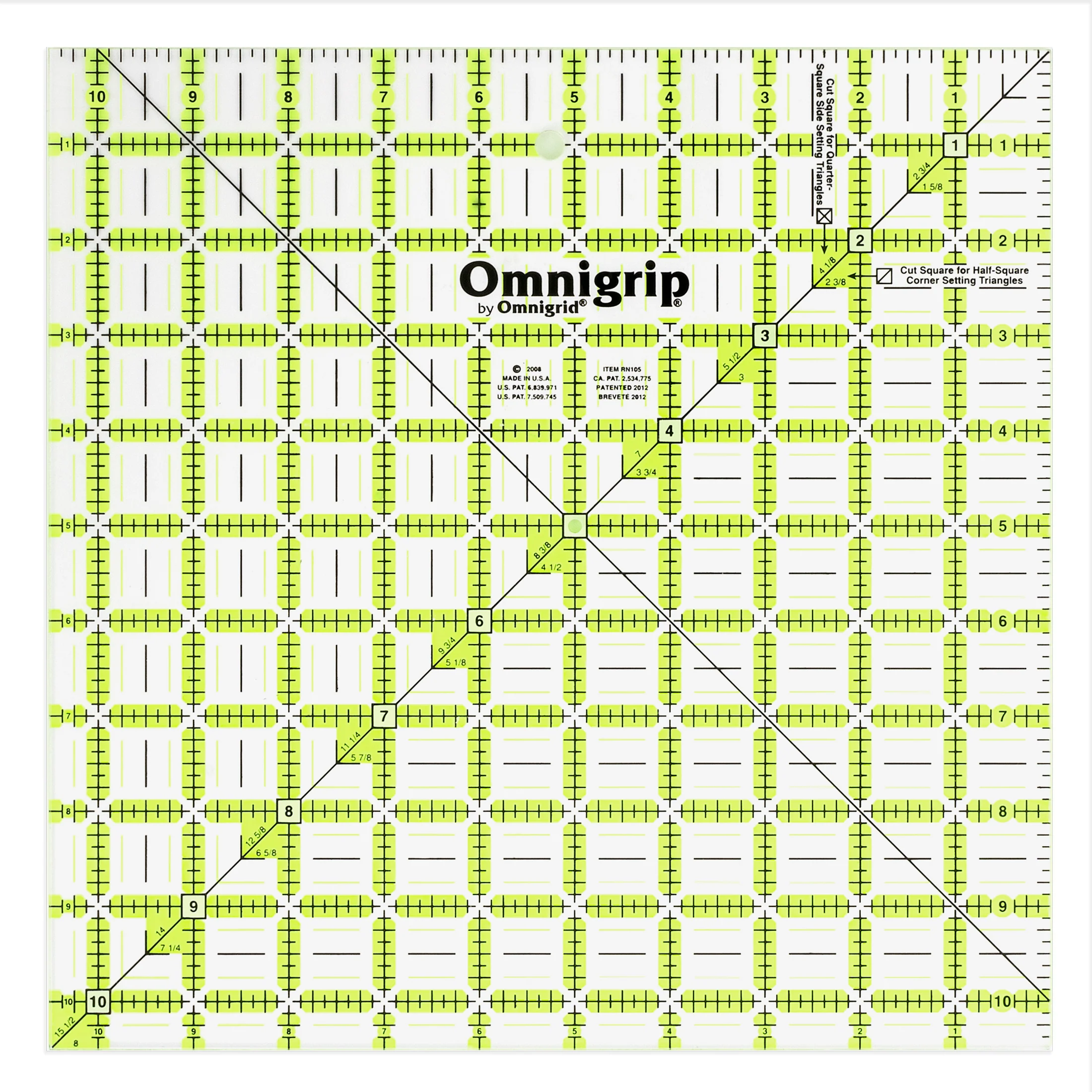 Omnigrip Non-Slip Square Ruler Value Pack (6-1/2", 8-1/2", 10-1/2") - Image 5