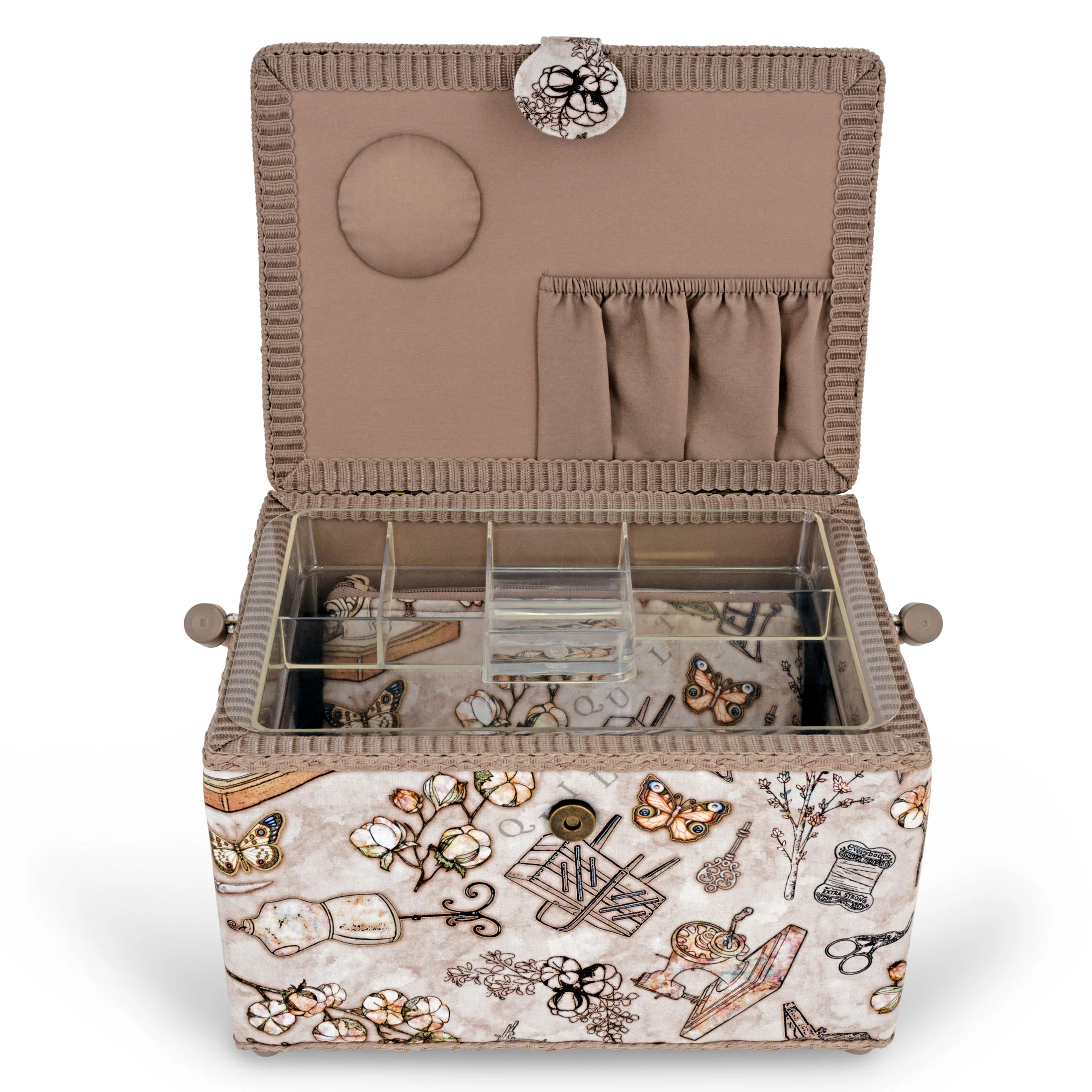Rectangular Sewing Basket with Zippered Case, Large - Image 5